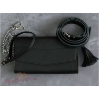 Шкіряна жіноча сумка "Еліс" чорна