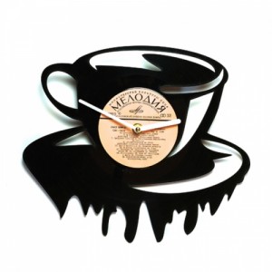 Виниловые часы "Чашка чай-кофе!"