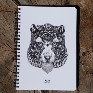 Скетчбук Crazy Sketches - Tiger (S) на пружині