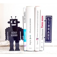 Держатели для книг Читающий робот (пурпурный)