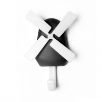 Крючок настенный Windmill Qualy Черный, QL10213-BK, Qualy - Купить в интернет-магазине Darilka.com.ua