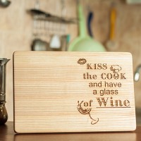 Разделочная доска Kiss, cook and wine, 305, Lavis_shop - Купить в интернет-магазине Darilka.com.ua