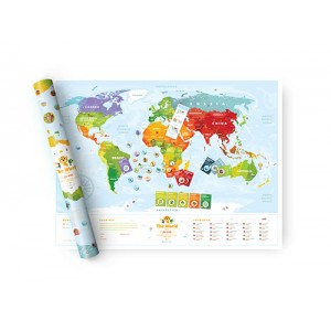 Скретч-карта мира  "Travel Map Kids Animals"