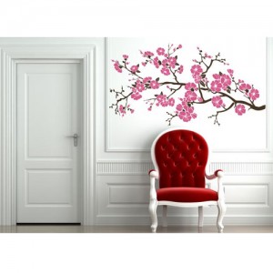 Интерьерная наклейка "Сакура в цвету"