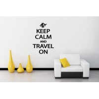 Интерьерная наклейка Keep Calm And Travel On, Keep clm and travel on 2, Chatte - Купить в интернет-магазине Darilka.com.ua