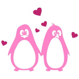 Виниловая наклейка Penguins in Love