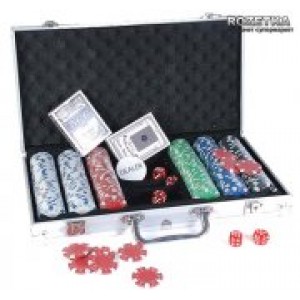 Набор для игры в покер в алюминиевом кейсе, 300 фишек