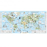 Обои - раскраски "Карта мира с мультиками"