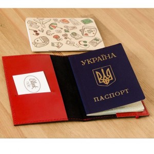 Обложка на паспорт 1.0 Графит-клубника