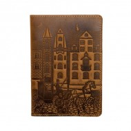 Кожаная обложка для паспорта Turtle, Старинный город, винтажный хаки