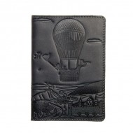 Кожаная обложка для паспорта Turtle, Воздушный шар (Приключения), темно-синий