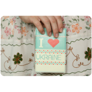 Обложка для паспорта "I Love Ukraine"(вышивка)