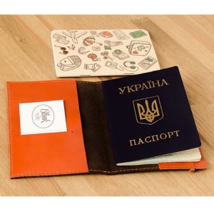 Обложка на паспорт 1.0 Орех-апельсин