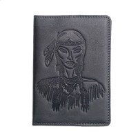 Кожаная обложка для паспорта Turtle, Индианка, темно-серый