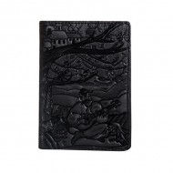 Кожаная обложка для паспорта Turtle, Казак Мамай, темно-синий