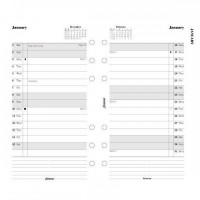Комплект бланков Месяц на развороте 2014 с закладками Filofax, Personal