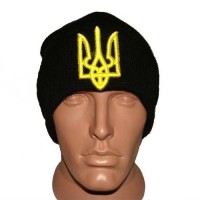 Черная шапка "Тризубец", 137-3297,  - Купить в интернет-магазине Darilka.com.ua