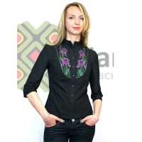 Блузка с вышивкой "Ирисы", ir, Наші речі - Купить в интернет-магазине Darilka.com.ua
