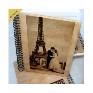 Деревянный блокнот Париж Пара