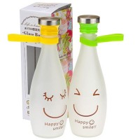 Стеклянная бутылка для воды Happy smile, 130-12313638,  - Купить в интернет-магазине Darilka.com.ua