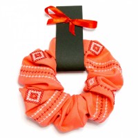 Резинка с вышивкой коралл, hair elastic coral, Наші речі - Купить в интернет-магазине Darilka.com.ua