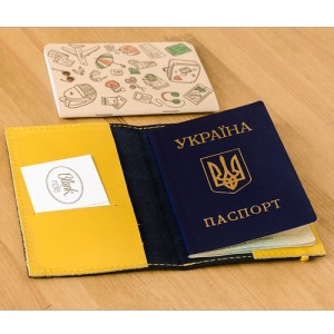 Обложка на паспорт 1.0 Ночное небо-лимон
