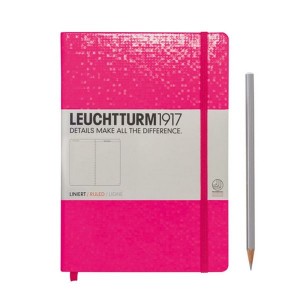Записная книжка leuchtturm1917, Средняя, Чистые листы, Неон Розовый