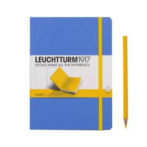 Записная книжка leuchtturm1917, Средняя, Чистые листы, Би-колор Васильковый-желтый