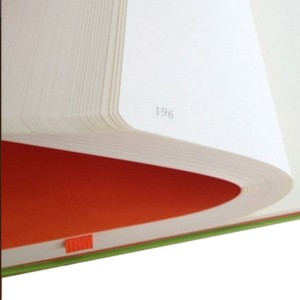 Записная книжка leuchtturm1917, Средняя, Чистые листы, Би-колор Лайм-оранжевый