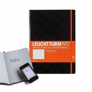 Записная книжка с отрывными листами leuchtturm1917 Whitelines, Точки, А4, Черный
