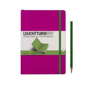 Записная книжка leuchtturm1917, Средняя, Чистые листы, Би-колор Розовый-зеленый