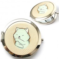 Карманное зеркальце  "Бирюзовый котик"